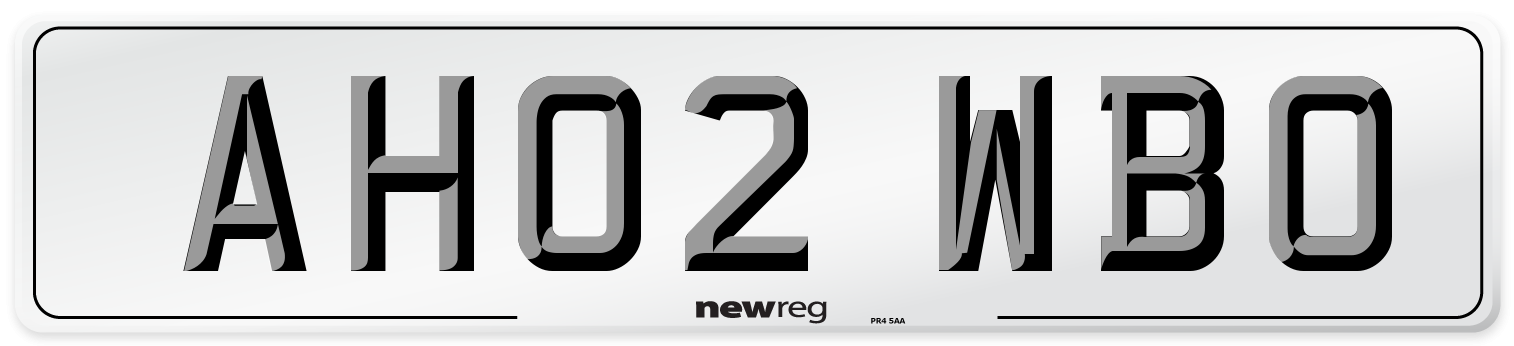 AH02 WBO Number Plate from New Reg